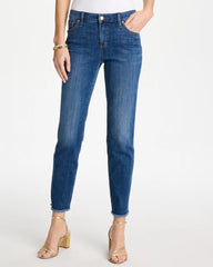 Kailua Indigo Girlfriend Slim Frayed Ankle Jeans