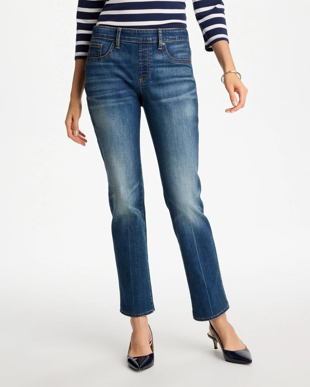 Santorini Indigo Pull-On Straight Jeans