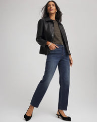 Flower Moon Indigo Girlfriend Straight Ankle Jeans
