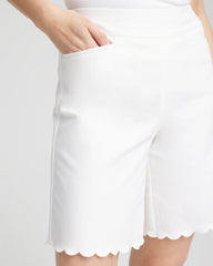 Alabaster Brigitte™ Pull-On Scallop-Hem Shorts