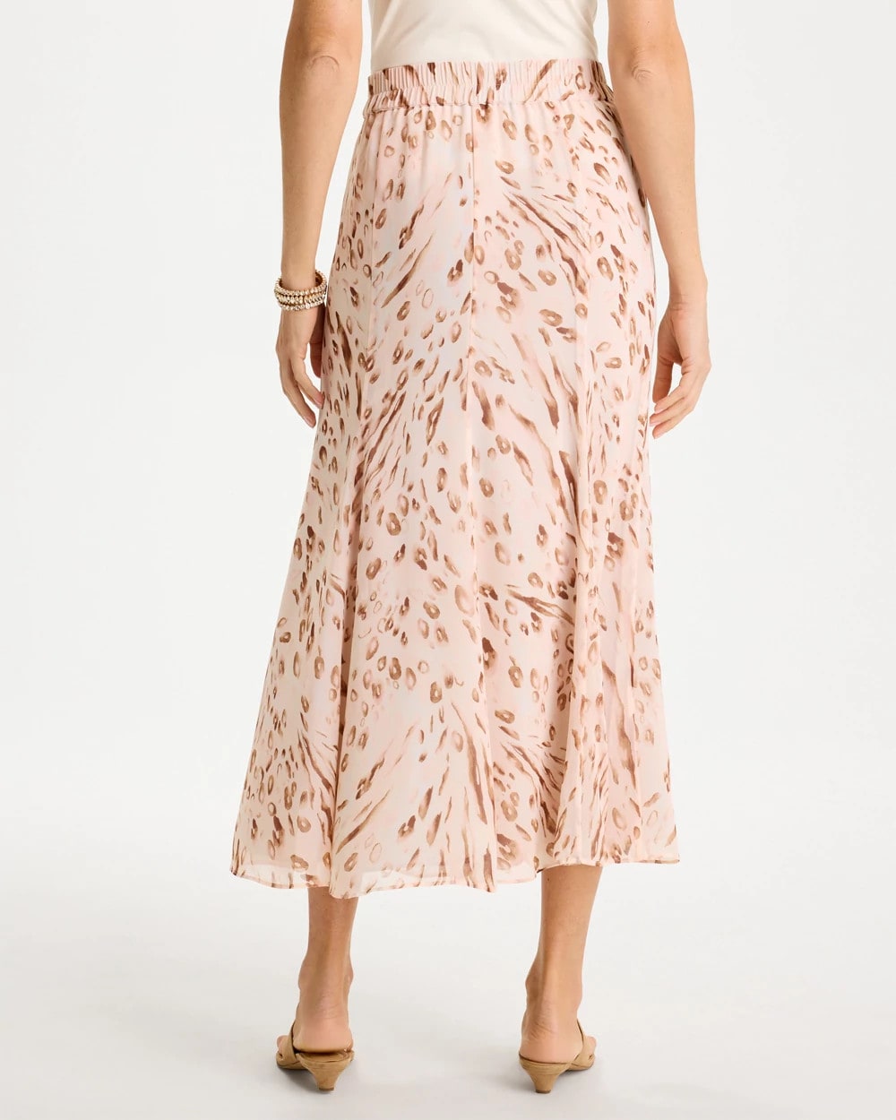 Sweet Blossom Cheetah Pull-On Godet Skirt