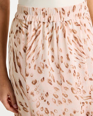 Sweet Blossom Cheetah Pull-On Godet Skirt