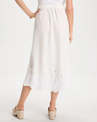 Alabaster Alabaster Twill Embroidered Hem Skirt