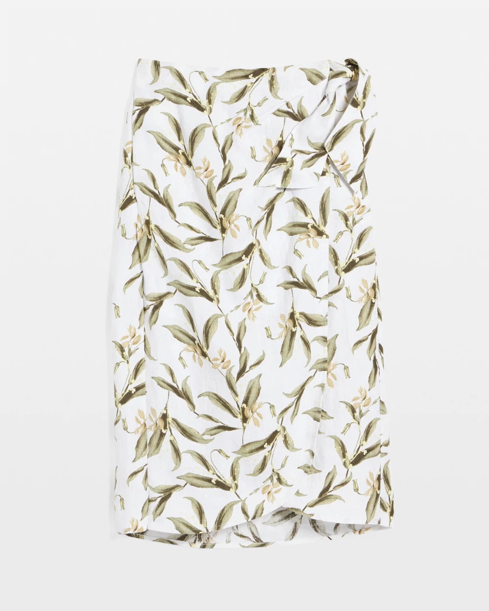 Alabaster Linen Midi Wrap Skirt