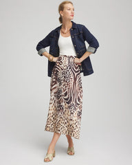 Black Animal Bengal Marks Faux Satin Skirt