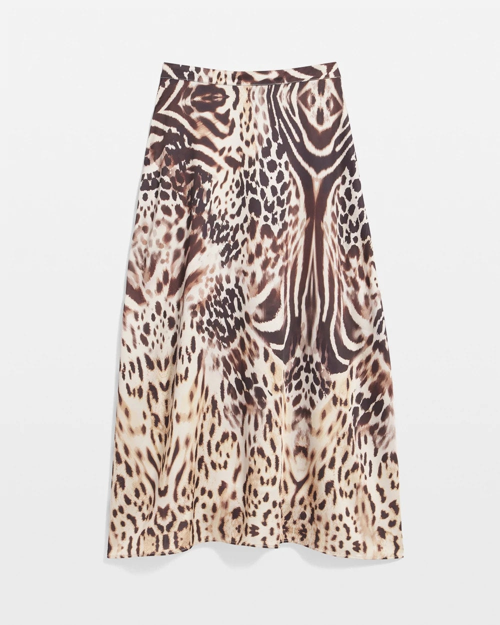 Black Animal Bengal Marks Faux Satin Skirt