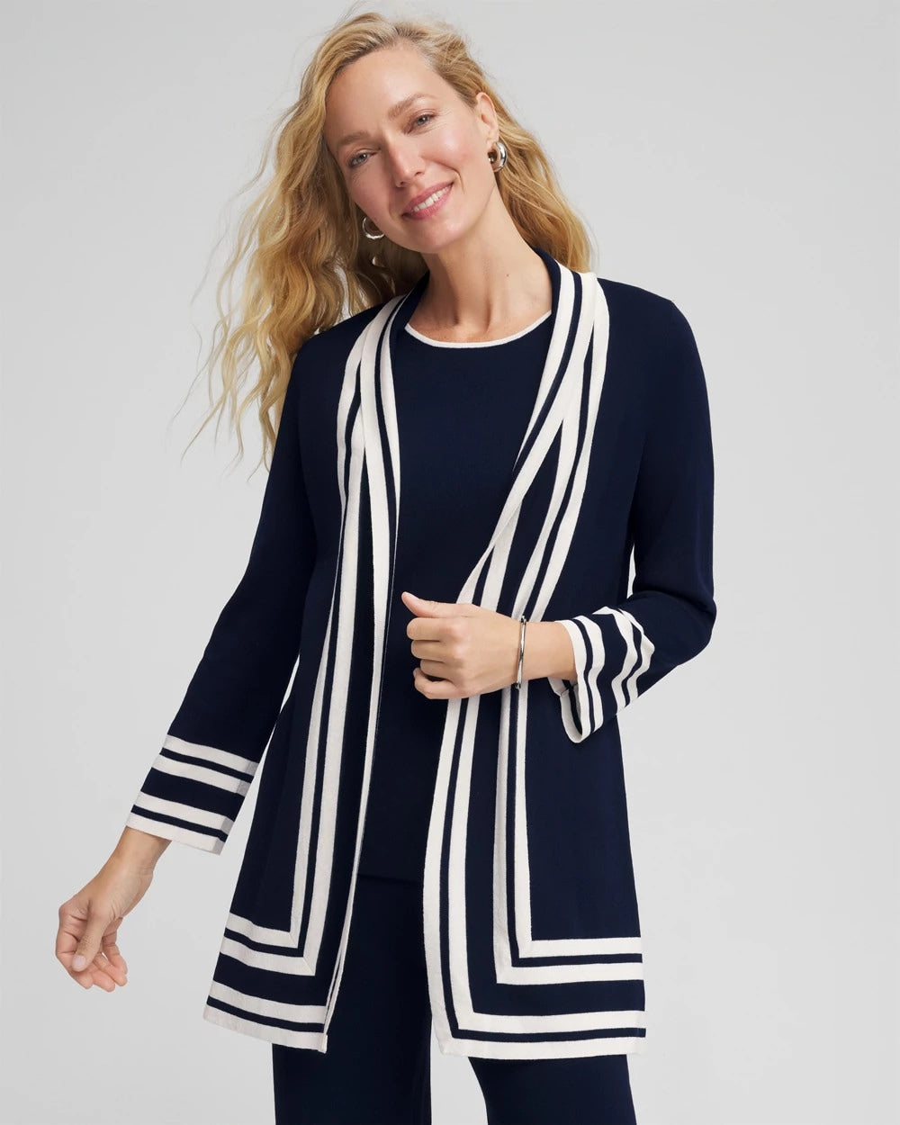 Travelers India Ink Travelers™ Contrast Border Cardigan