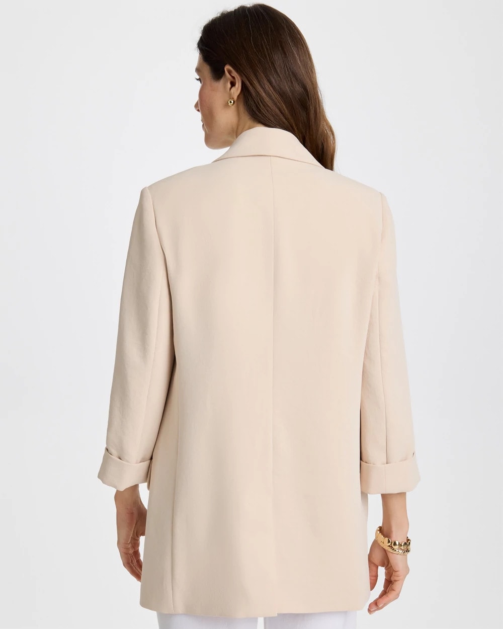 Pale Sand Boyfriend Crepe Blazer