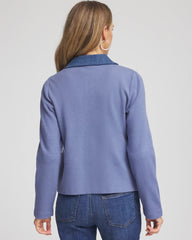 Blue Lotus Denim Colorblock Marl Shirt Jacket