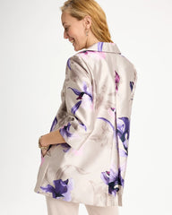 Rich Amethyst Travelers™ Collection Iris Collared Long Jacket