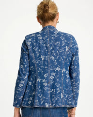 Indigo Jacquard Denim Blazer