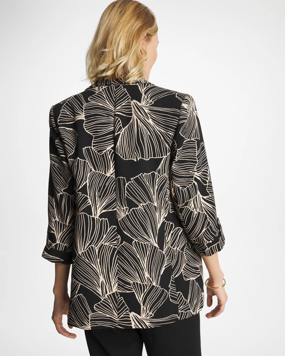 Black Ginkgo Crepe Blazer