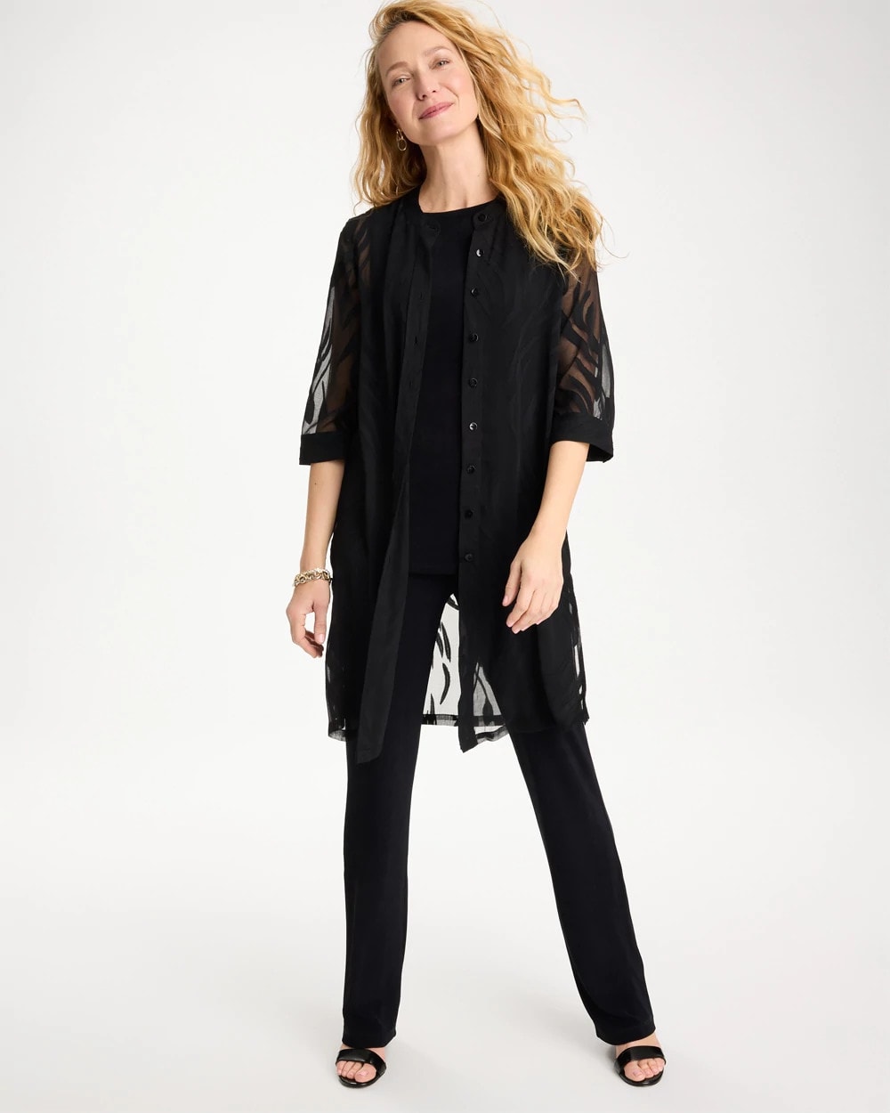 Travelers Black Travelers™ Collection Sheer Jacquard Topper