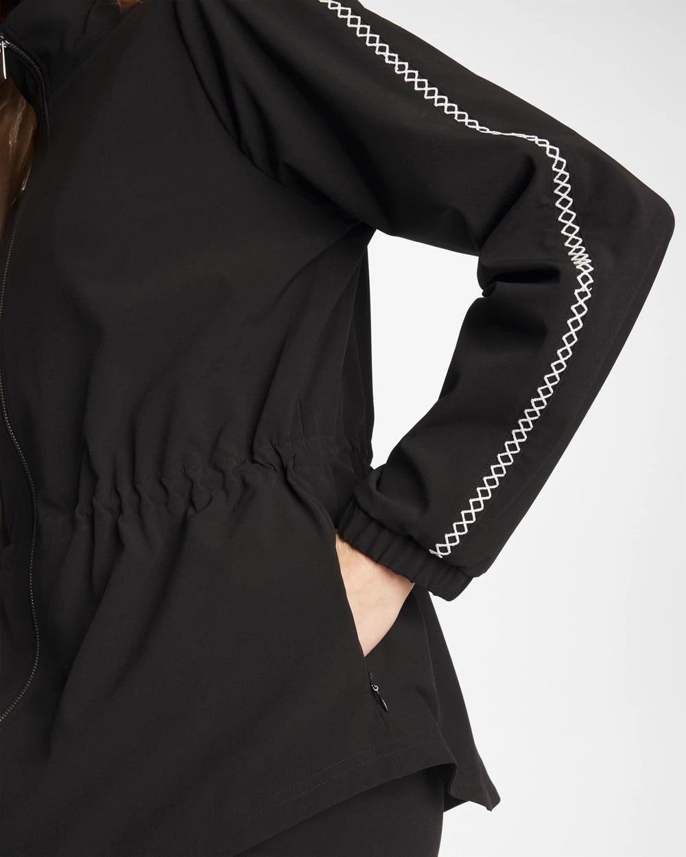Black Zenergy® UPF Lattice-Trim Jacket