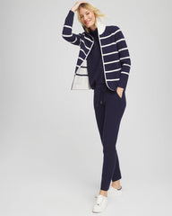 Passport Blue Zenergy® Luxe Reversible Stripe Cardigan