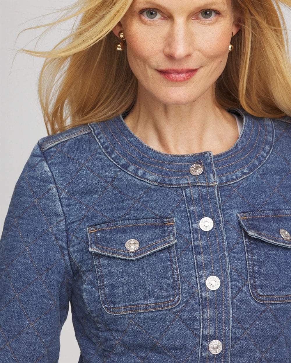 Wilma Indigo Quilted Denim Jacket