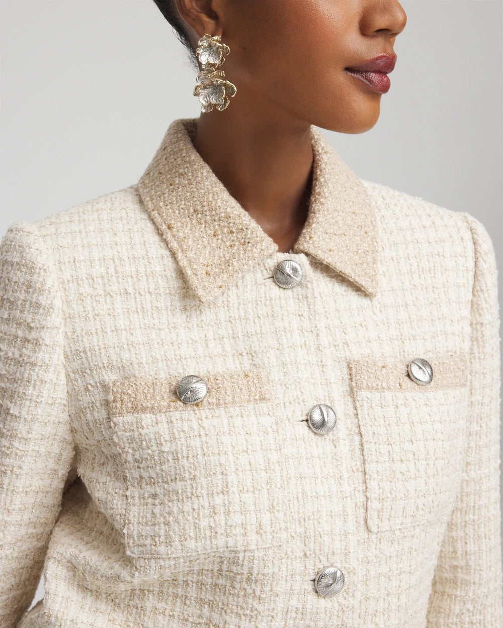 Neutral Tonal Neutral Tweed Jacket