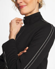 Black Zenergy® Double-Knit Pick Stitch Jacket