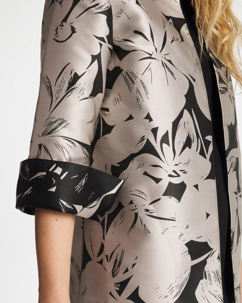 Smokey Taupe Travelers™ Collection Floral Jacquard Jacket