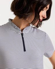 Passport Blue Zenergy® UPF Ruffle Striped Half Zip