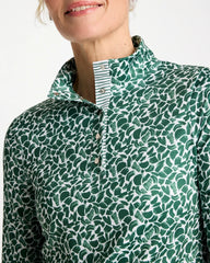 Water Lily Green Zenergy® UPF Paint Snap Mockneck