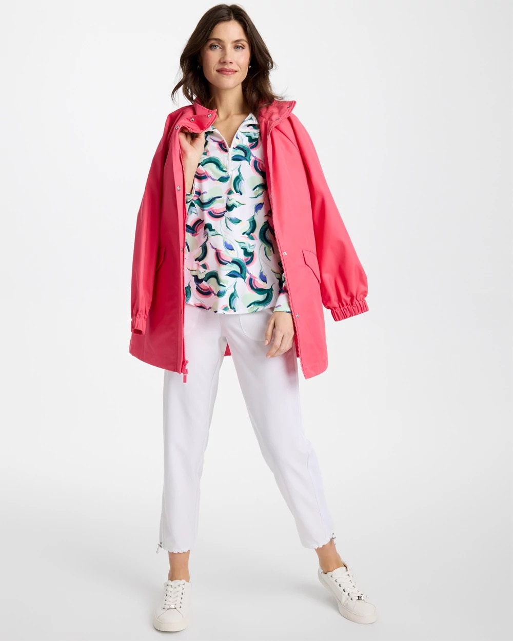 Blossom Zenergy® UPF Blooms Mock Zip Polo