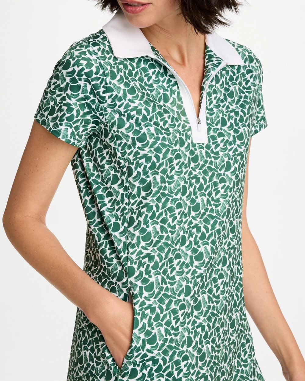 Water Lily Green Zenergy® UPF Paint Contrast Dress