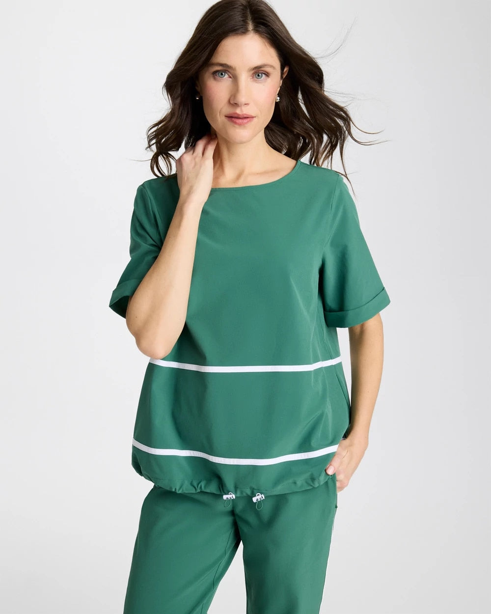 Water Lily Green Zenergy® UPF Contrast Bungee Top