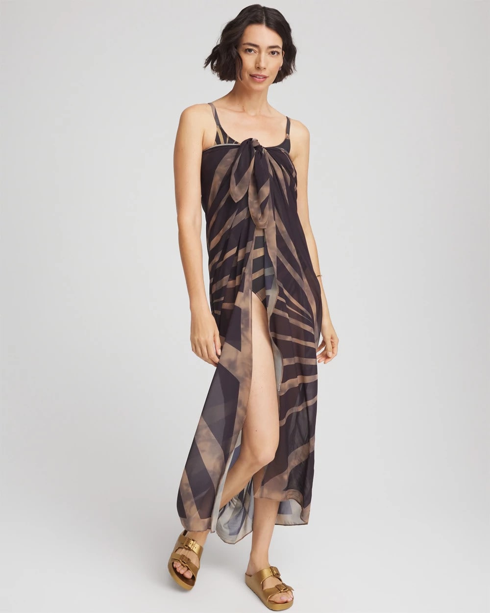 Black/Brown Gottex Desert Queen Pareo