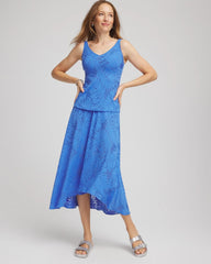 Light Blue Gottex Skyfall Lace Long Skirt