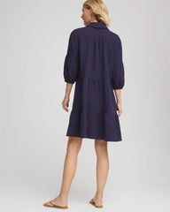 Passport Blue Woven Tiered Swim Cover-Up Dress