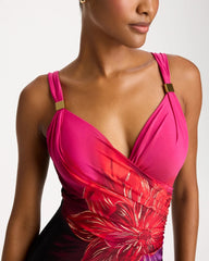 Black/Multi Miraclesuit® Petali Rosa Pareo