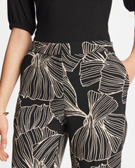 Black Ginkgo Crepe Tapered Ankle Pants