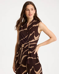 Cocoa Bean Travelers™ Zebra Knit Wrap Top