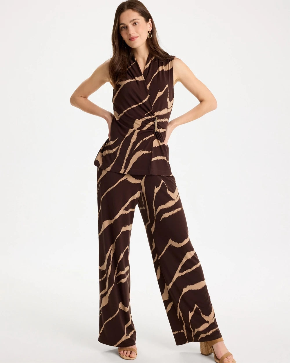 Cocoa Bean Travelers™ Zebra Knit Wrap Top
