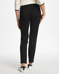 Black Zenergy® Double-Knit Pick Stitch Ankle Pants