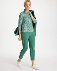 Water Lily Green Zenergy® UPF Side Piping Ankle Pants