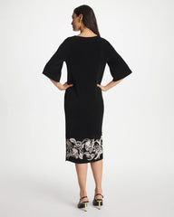 Travelers Black Travelers™ Border Kimono Sleeve Dress