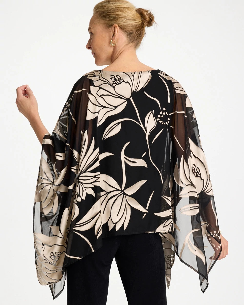 Travelers Black Travelers™ Burnout Floral Chiffon Top