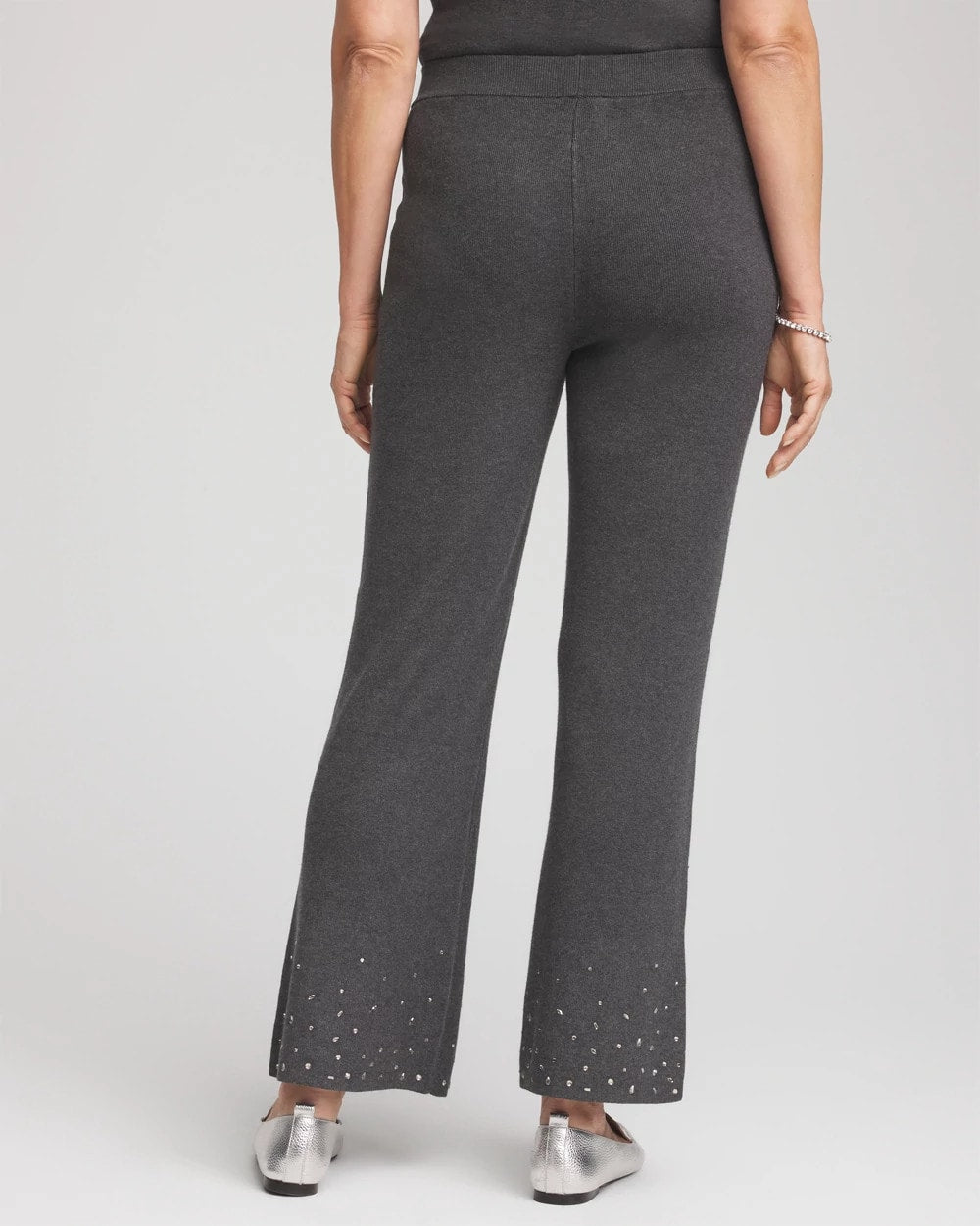 Graphite Gray Travelers™ Embellished Straight-Leg Pants