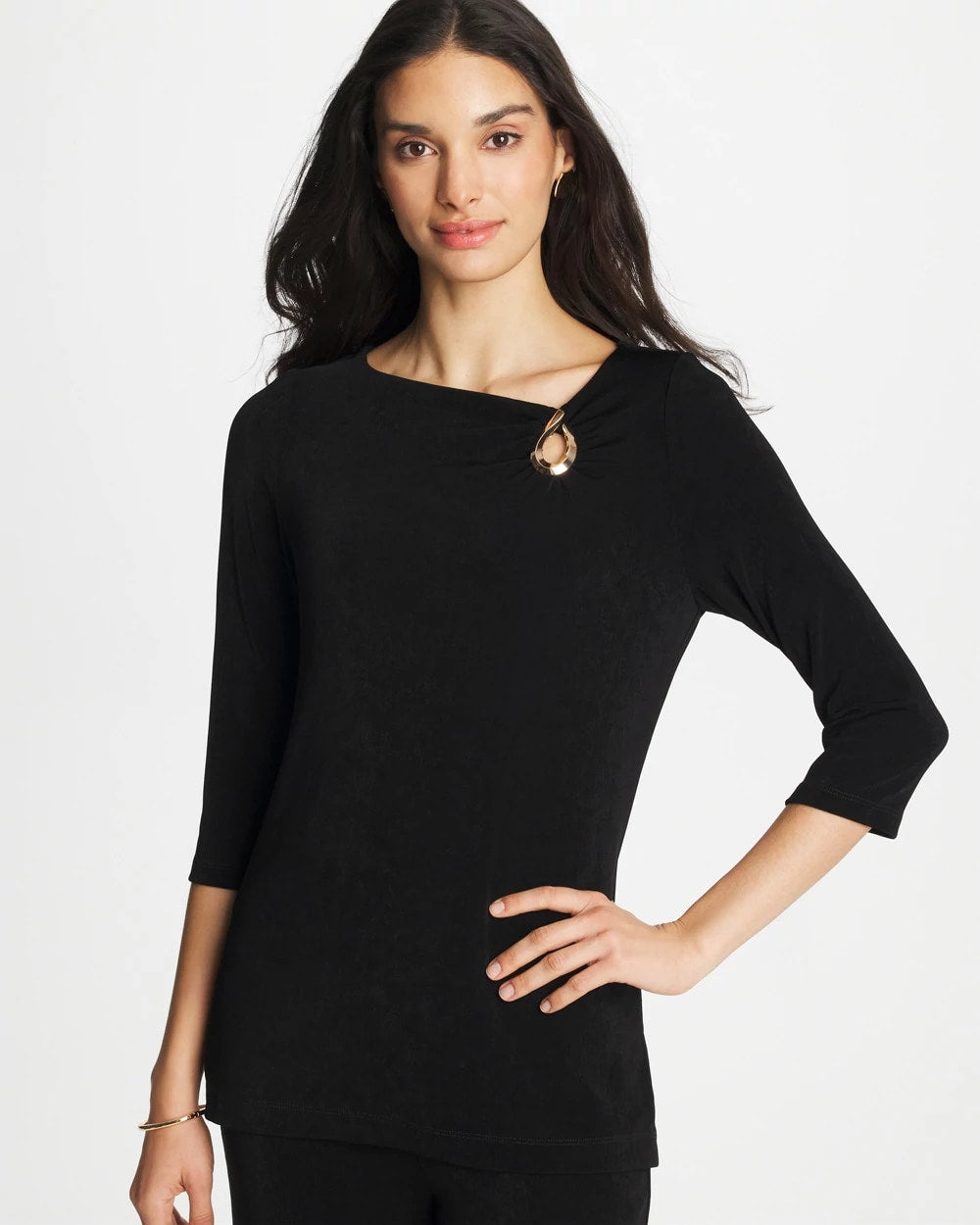 Travelers Black Travelers™ Hardware 3/4 Sleeve Tunic