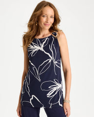 Passport Blue Travelers™ Knit Botanical Jeweled Tunic
