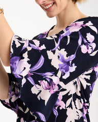 Travelers India Ink Travelers™ Amethyst Iris Flounce-Sleeve Top