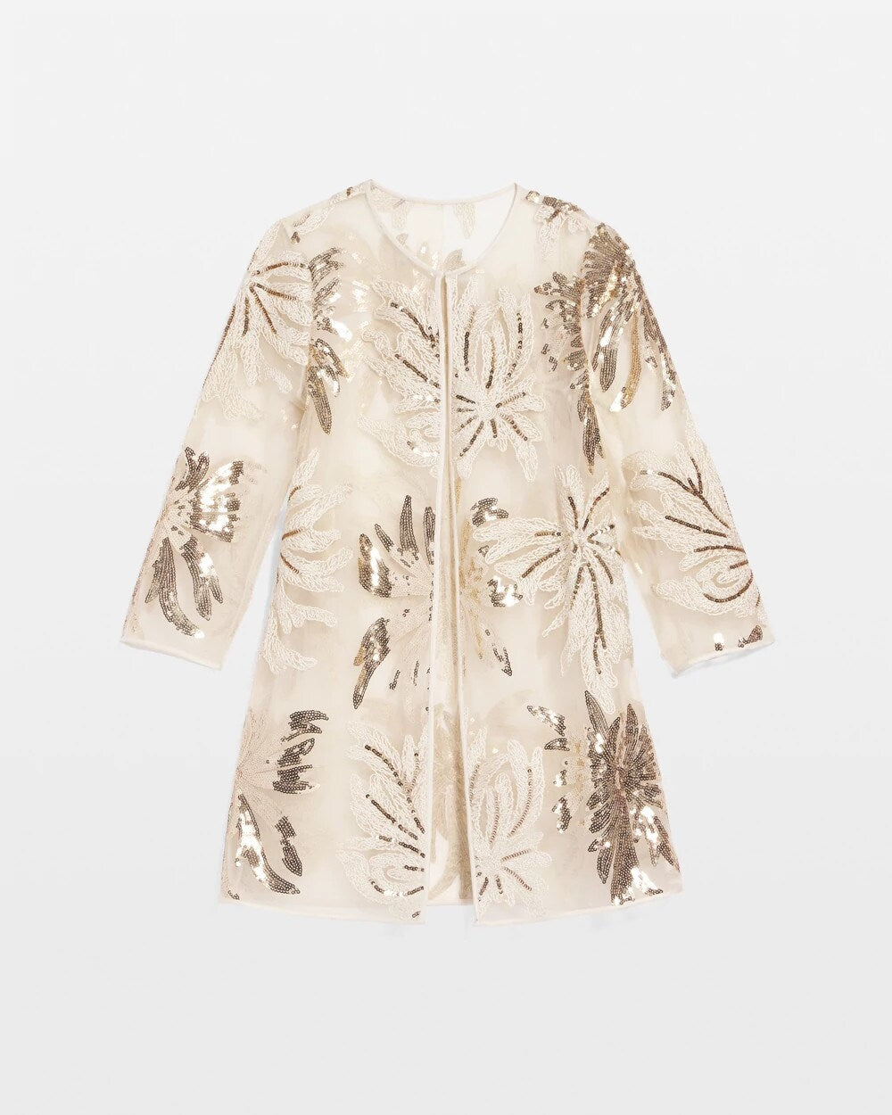 Modern Ecru Travelers™ Collection Sequin-Mesh Jacket