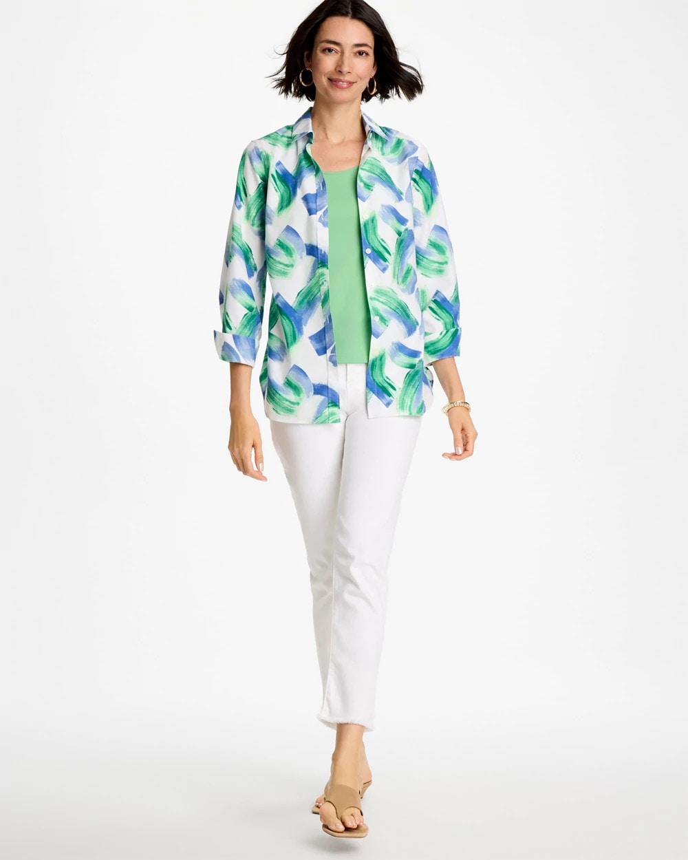 Amparo Blue No Iron™ Printed Stretch Shirt