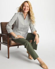 Kelp Forest No Iron™ Stretch Striped Shirt