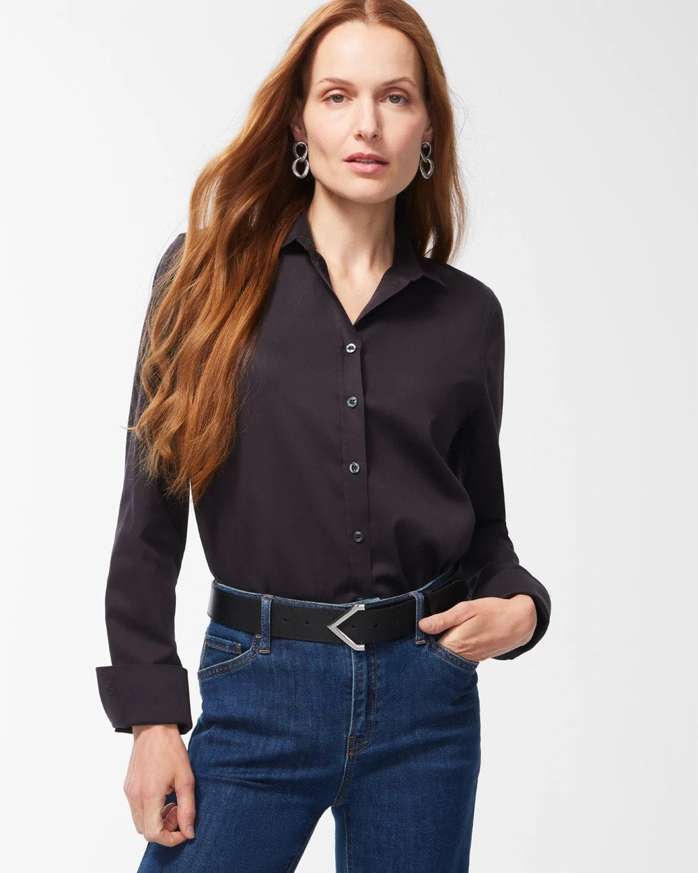 Black No-Iron™ Stretch Shirt