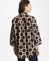 Cattail Brown No Iron™ Stretch Global Dots Popover Tunic