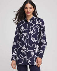 Passport Blue No Iron™ Rope Print Tunic