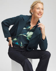 Teal Shadow No Iron™ Glacial Flora Sateen Shirt